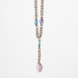 Girocollo Modello Cravattino Maglia Bizantina con Fluorite