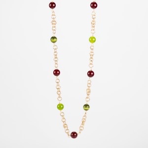 Collana con Occhio di Gatto, Giada e Agata Amarena