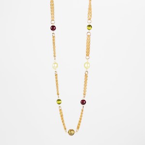 Collana con Perle, Occhio di Gatto e Agata Amarena