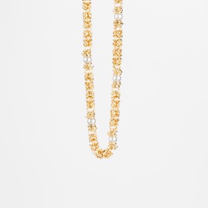 Girocollo Maglia Bizantina Diamantata e Perle