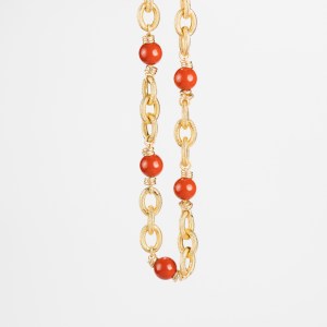 Girocollo Maglia Martellata e Pasta Corallo