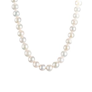 Girocollo Perle Vere Coltivate 9-10mm Chiusura Anello a Molla